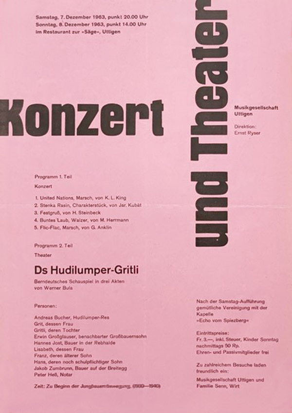 1963.12.07 Flyer Konzert und Theater