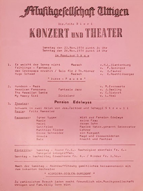 1974.11.23 Flyer Konzert und Theater