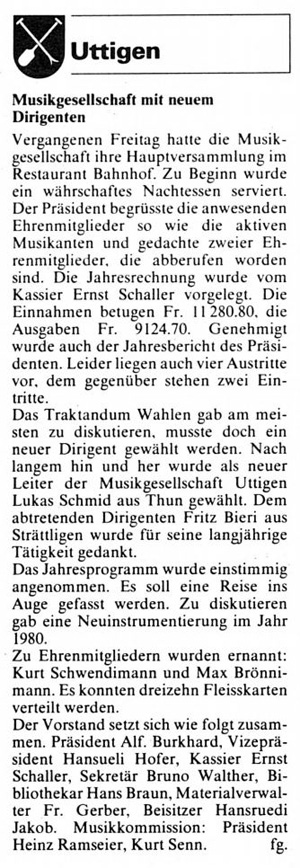 Thuner Tagblatt, Band 103, Nummer 14, 18. Januar 1979