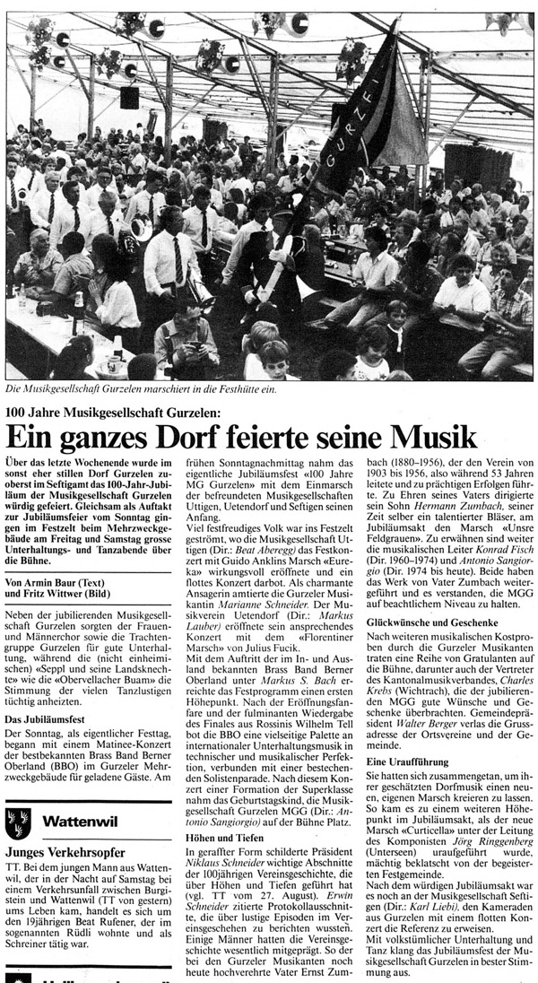 Thuner Tagblatt, Band 111, Nummer 203, 1. September 1987