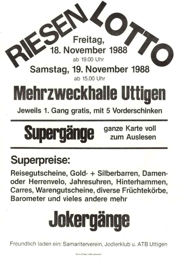 1988.11.18 Flyer Riesen Lotto