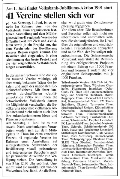 Thuner Tagblatt, Band 115, Nummer 119, 25. Mai 1991