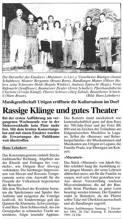 Thuner Tagblatt, Band 115, Nummer 283, 4. Dezember 1991