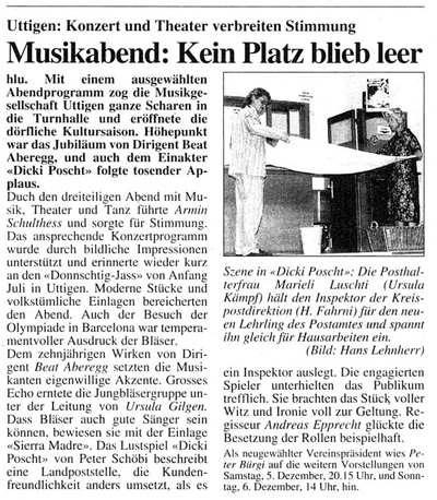 Thuner Tagblatt, Band 116, Nummer 284, 3. Dezember 1992