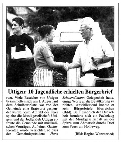 Thuner Tagblatt, Band 119, Nummer 178, 3. August 1995