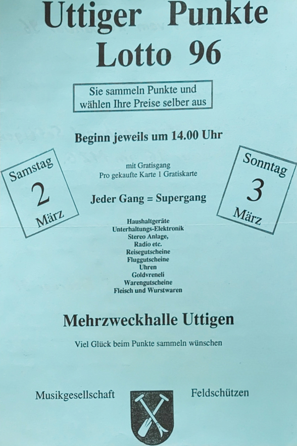 1996.03.02 Flyer Uttiger Punkte Lotto