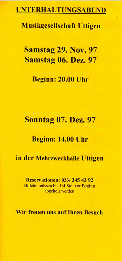 1997.11.29 Programm Unterhaltungskonzert