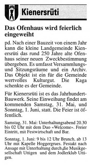 Thuner Tagblatt, Band 121, Nummer 121, 28. Mai 1997