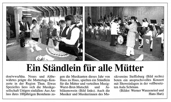 Thuner Tagblatt, Band 122, Nummer 108, 11. Mai 1998