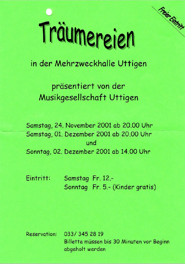 2001.11.24 Flyer Konzert und Theater