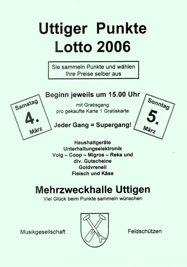 2006.03.04 Flyer Uttiger Punkte Lotto