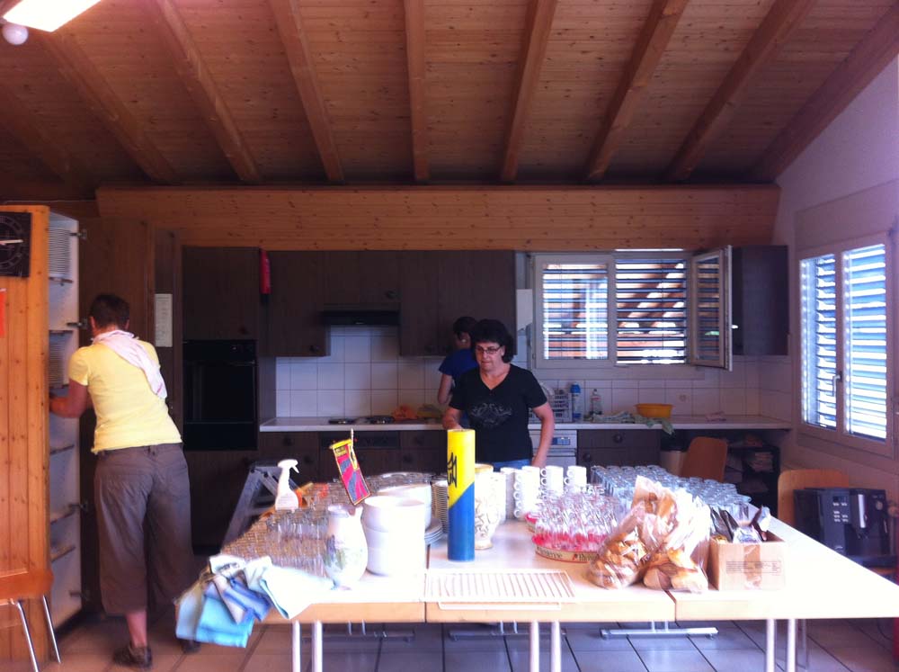 Reinigung der Küche.